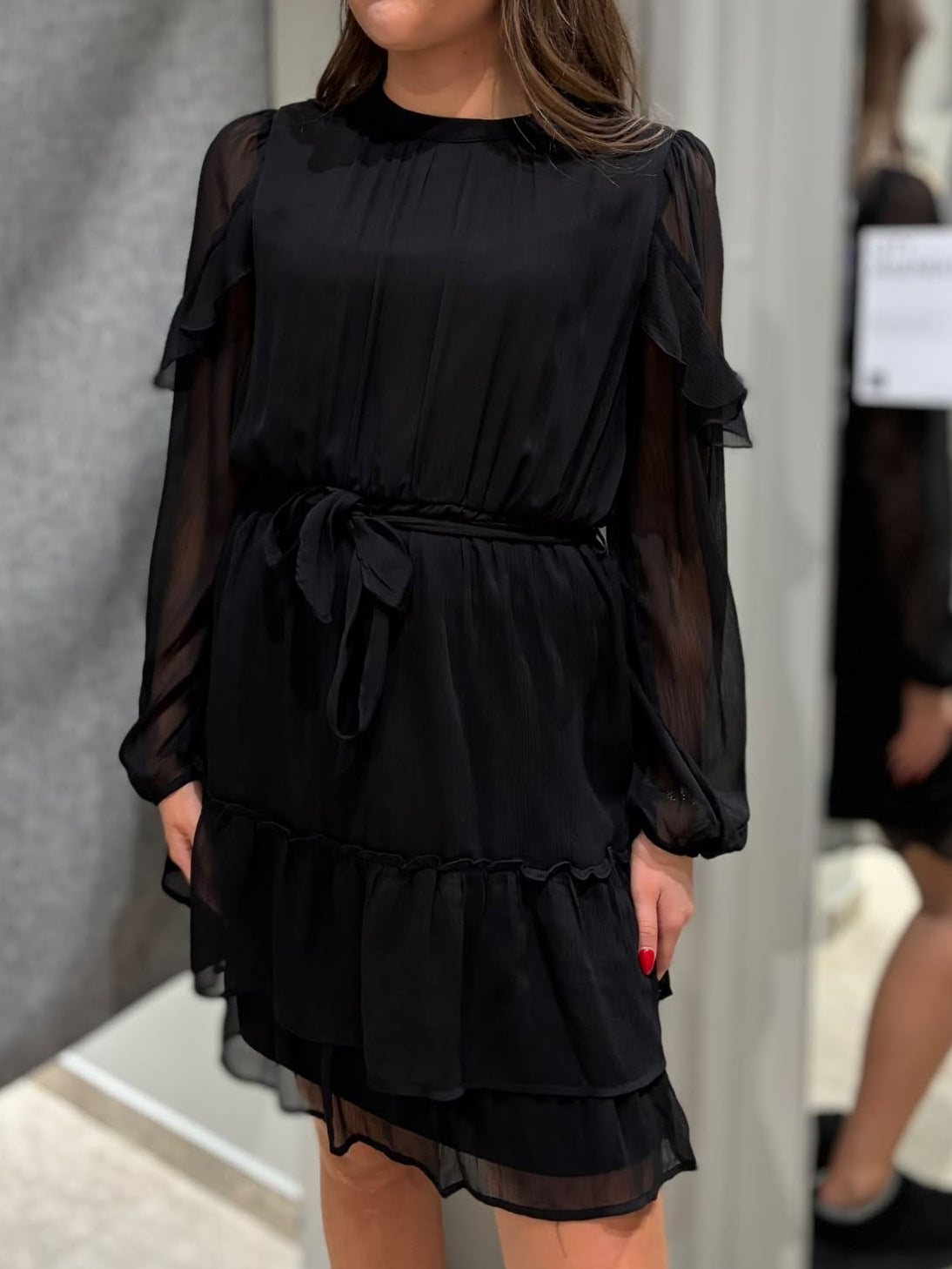 VIELLY Short Dress - Black Beauty