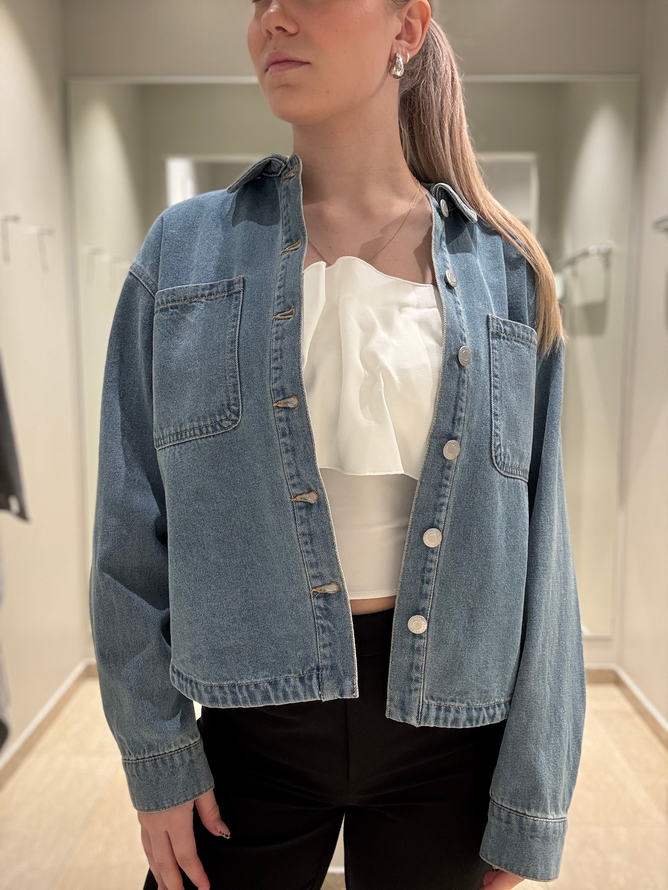 NMALVA Shacket - Light Blue Denim